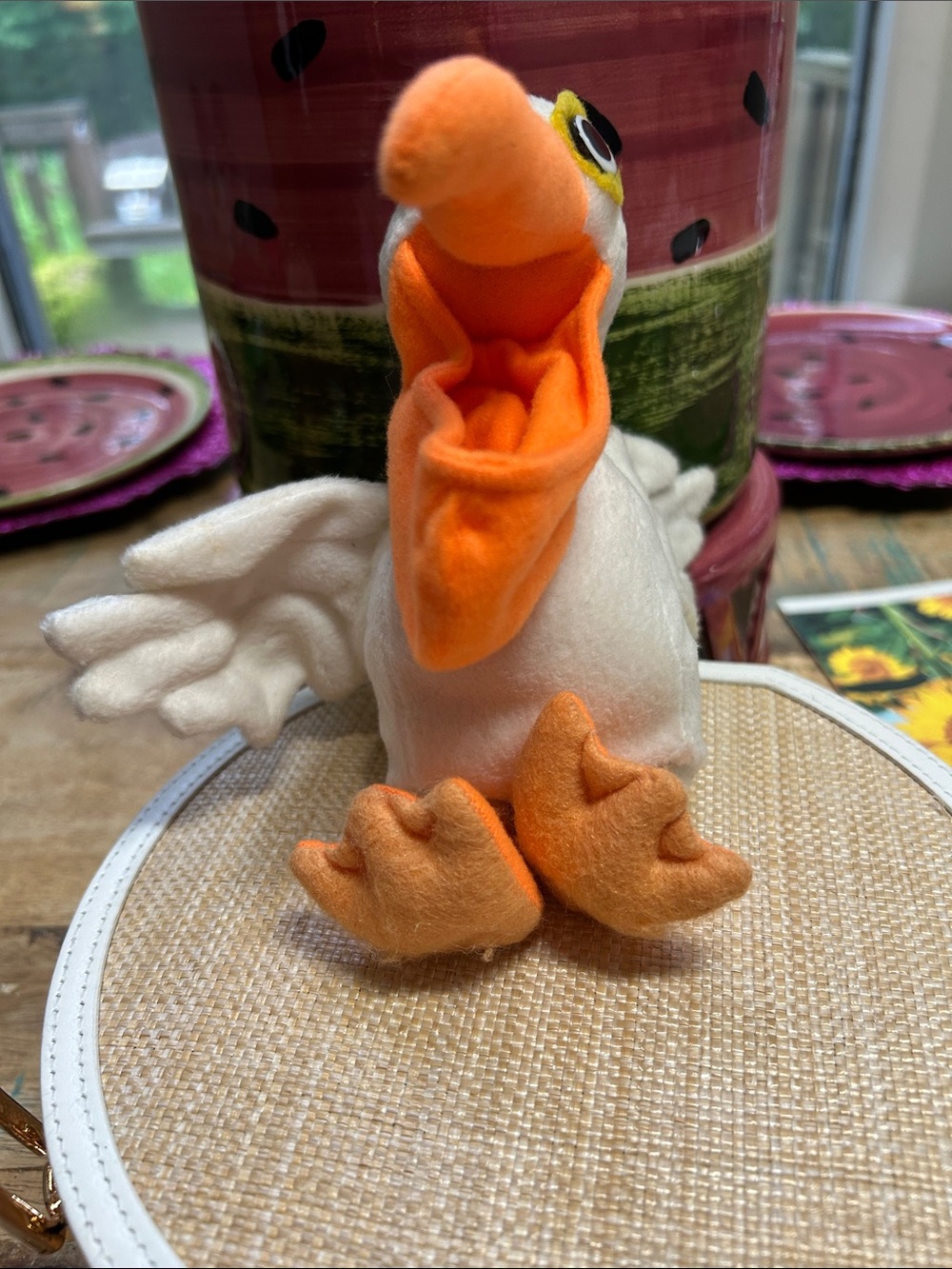 Plush White and Orange Pelican Plush ToyScuttles from "Little Mermaid "